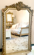 french antique large rococo crested mirror